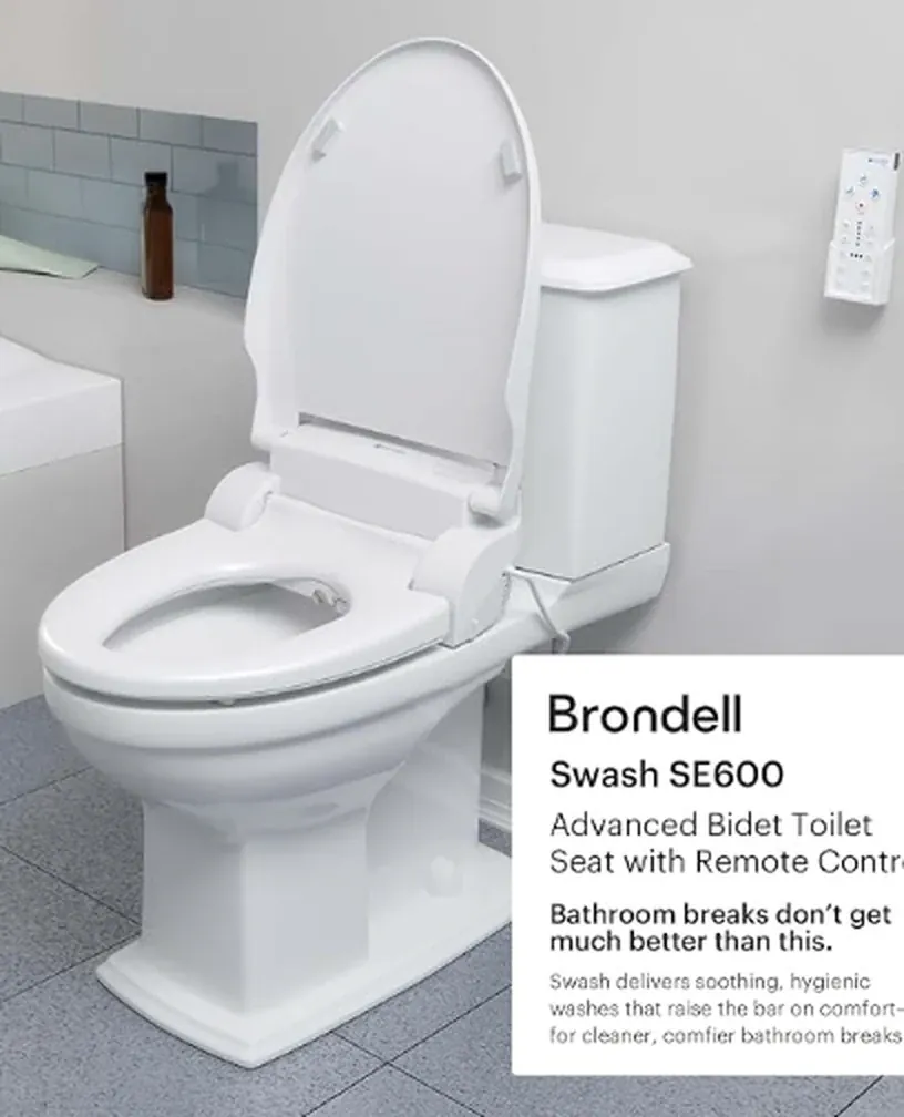 Foto 3 de Brondell Swash SE600 - Asiento de Inodoro con Bidé Eléctrico, Redondo, Boquilla de Acero Inoxidable