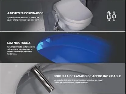 Foto 6 de LEEVENTUS J430R — Bidé Electrónico Alemán con Depósito de Auto-Vaciado y Boquilla LED de Acero Inoxidable