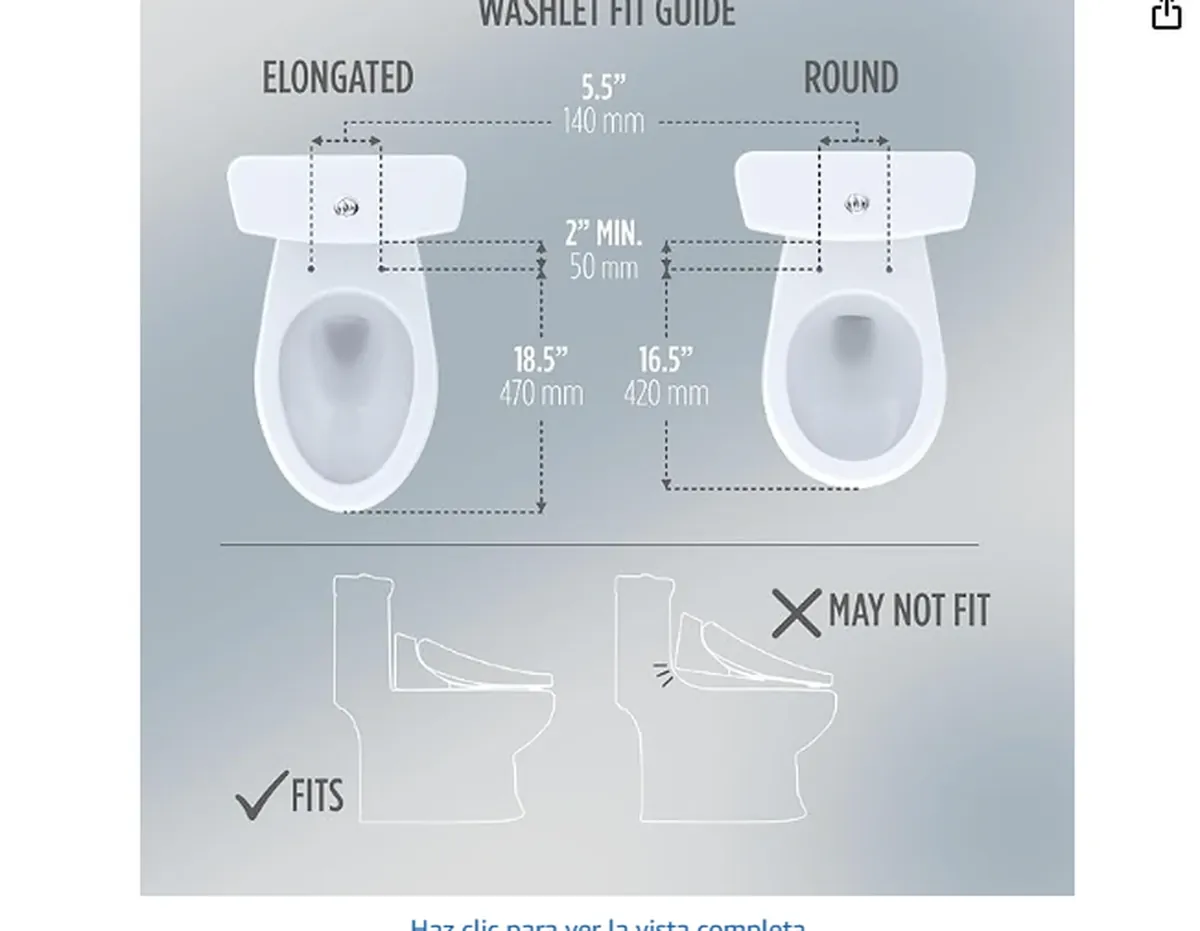 Foto 2 de TOTO WASHLET KS6 - Asiento de Inodoro con Bidé Electrónico Premium, Redondo
