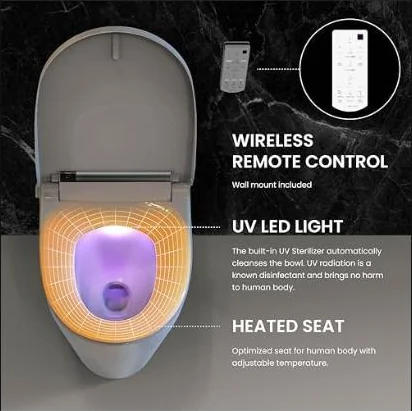Foto 4 de VOVO STYLEMENT VB-4100SR — Asiento de Bidé Electrónico con Boquilla de Acero Inoxidable y Esterilización UV